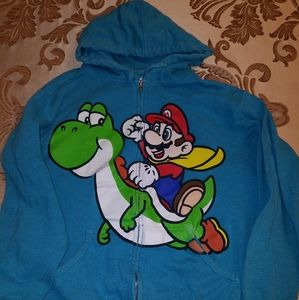 Mario and Yoshi Zip Hoodie, Size Medium/Large